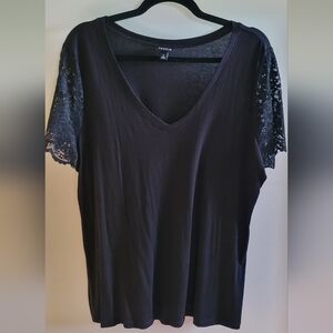 Torrid Black Lace Sleeve Women's Top